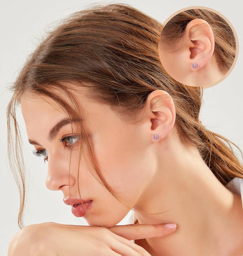 Tornito 10-15 Pairs Clip on Stud Earrings Non Pierced Teardrop Round Square CZ Pearl Twist Knot Flower Butterfly Heart Star Rainbow Cat Opal Clip on Earrings for Women - Image 5